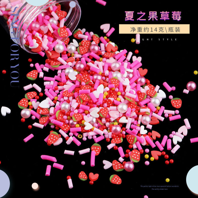 Wholesale DIY Crystal Dropping Gel Fruit Soft Pottery Candy Accessories  In Globe Balls Snow Stars Pearl Flowing Sand Filler